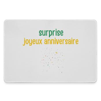 surprise joyeux anniversaire  - Grand tapis de souris gamer - bruyère - Devant