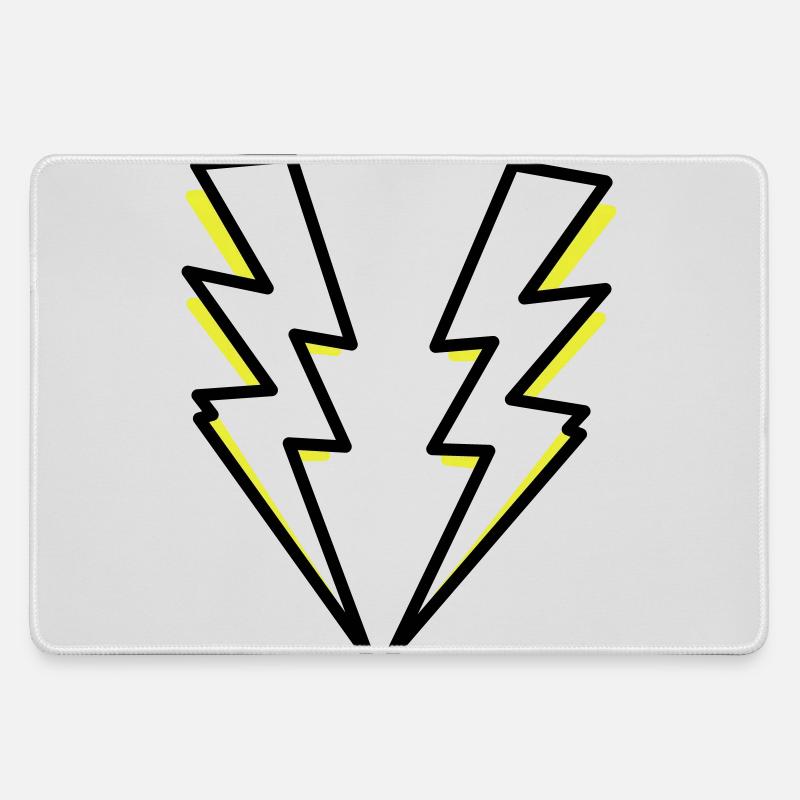 Blitze,Blitz,Blitzer, - Mousepad groß für Gamer - Grau