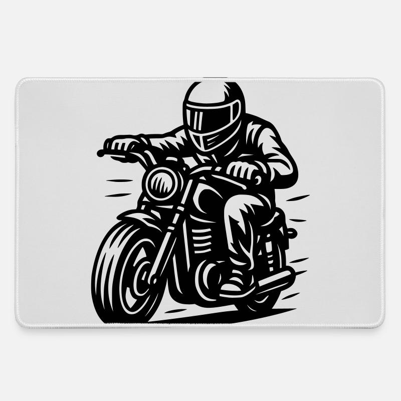 biker - Large Gaming Mouse Mat - grey
