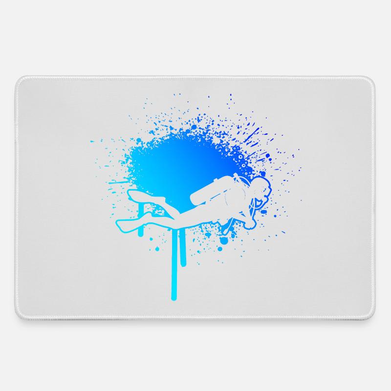 Cleanes Diving Artwork for Tauchen - Large Gaming Mouse Mat - grey