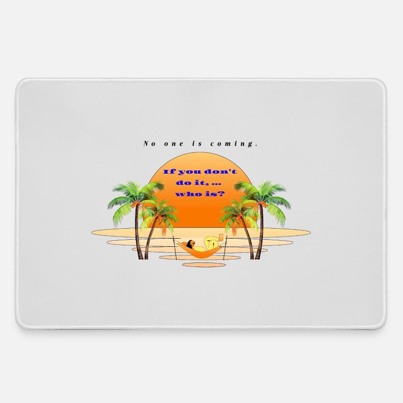 Sunset Beach Relaxation Scene - Large Gaming Mouse Mat - grey