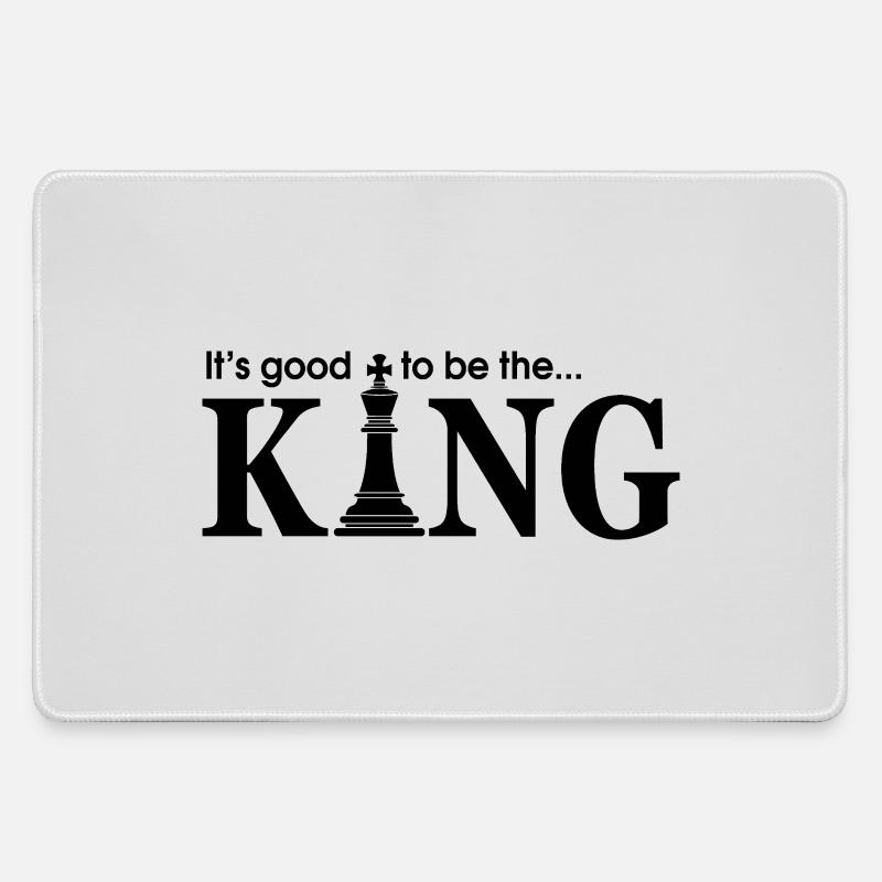 Game Chess Checkerboard King Quote Humor - Large Gaming Mouse Mat - grey