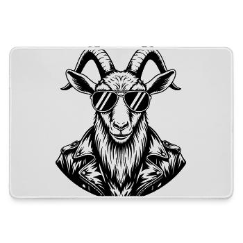 Chèvre cool avec des lunettes de soleil – Art au trait - Grand tapis de souris gamer - bruyère - Devant