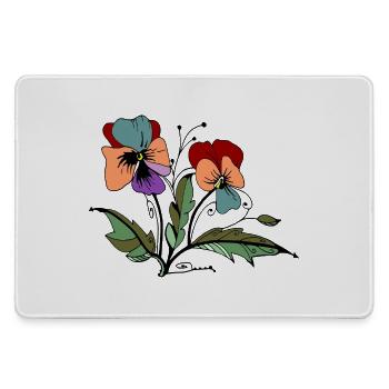 Bienenblumen auf schwarzem Hintergrund - Mousepad groß für Gamer - Grau - Vorne