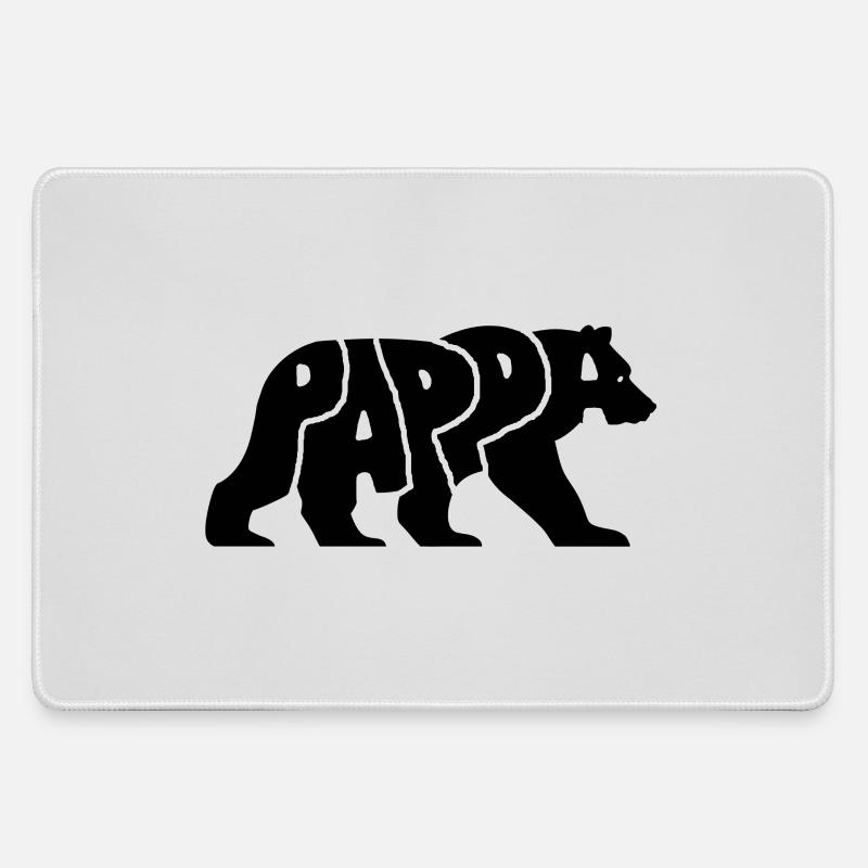 Pappa Björn bär - Large Gaming Mouse Mat - grey