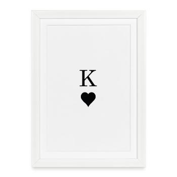 Roi de cœur - Affiche encadrée (27 × 37 cm) - blanc - Devant
