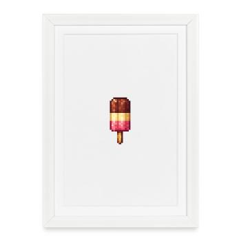 Retro Pixel Popsicles - Framed poster (27 × 37 cm) - white - Front