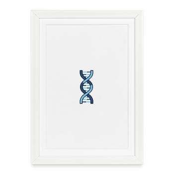 DNA Helix | Biologie & Genetik Symbol - Gerahmtes Poster (27 × 37 cm) - Weiß - Vorne