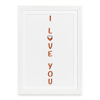 i love you VERTICAL | Vectorgraphic = Change Color - Framed poster (27 × 37 cm) - white - Front