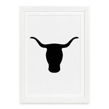 Bull's Head - Framed poster (27 × 37 cm) - white - Front