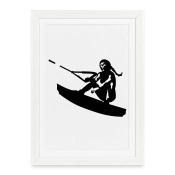 wakeboard - Affiche encadrée (27 × 37 cm) - blanc - Devant