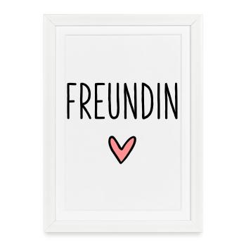 Girlfriend heart gift friendship love - Framed poster (27 × 37 cm) - white - Front
