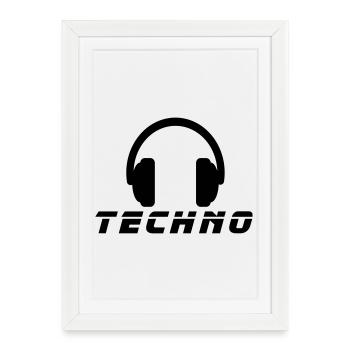 Techno - Framed poster (27 × 37 cm) - white - Front
