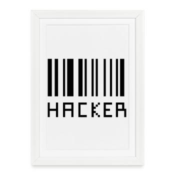 Hacker - Framed poster (27 × 37 cm) - white - Front