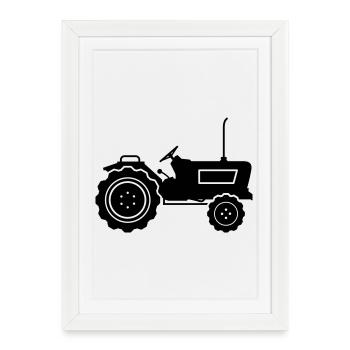 traktor - Gerahmtes Poster (27 × 37 cm) - Weiß - Vorne
