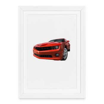 sport car - Affiche encadrée (27 × 37 cm) - blanc - Devant