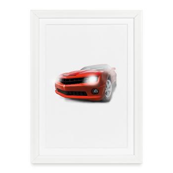 sport car - Affiche encadrée (27 × 37 cm) - blanc - Devant