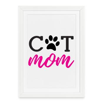 Cat Mom - Framed poster (27 × 37 cm) - white - Front