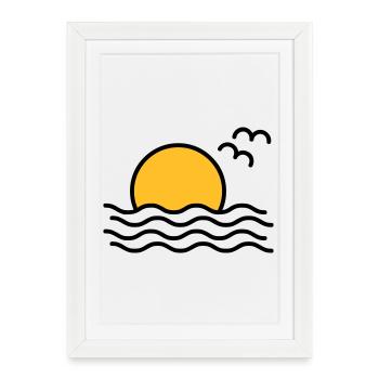 sunset - Framed poster (27 × 37 cm) - white - Front