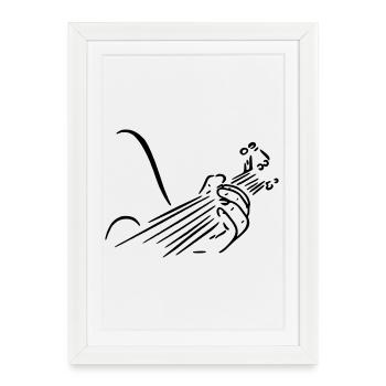 Gitarrist Gitarrist Gitarrist Musiker Bandinstrument # - Gerahmtes Poster (27 × 37 cm) - Weiß - Vorne