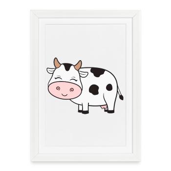 Vache Vaches - Affiche encadrée (27 × 37 cm) - blanc - Devant