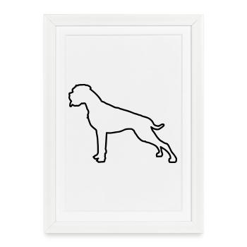 Plan Boxer - Affiche encadrée (27 × 37 cm) - blanc - Devant