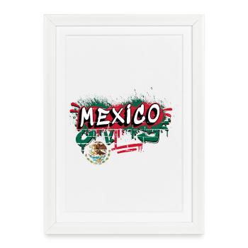 Design de graffitis sur le drapeau - Affiche encadrée (27 × 37 cm) - blanc - Devant
