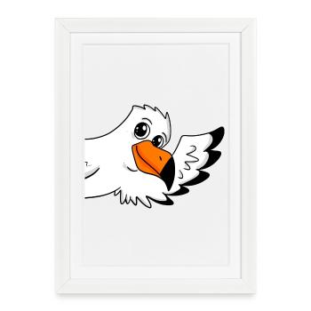 Salutation de mouette - Affiche encadrée (27 × 37 cm) - blanc - Devant