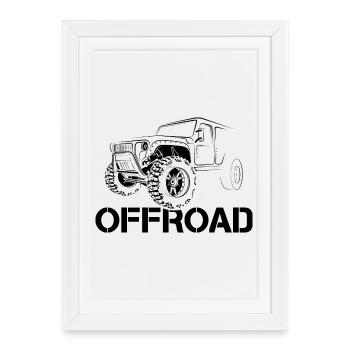 Offraod 4x4 Camion Symbole Voiture Terrain Amis Équipe - Affiche encadrée (27 × 37 cm) - blanc - Devant