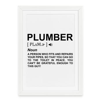 Signification du plombier - Affiche encadrée (27 × 37 cm) - blanc - Devant
