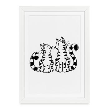 Cartoon Kitten - Framed poster (27 × 37 cm) - white - Front