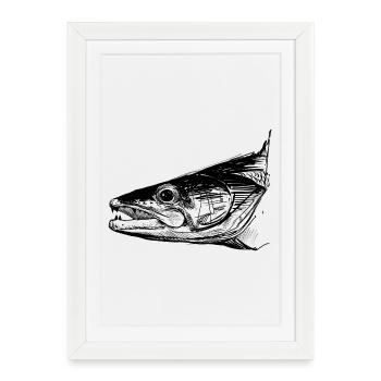 Sandre - Pêche au sandre - Poisson préféré - Affiche encadrée (27 × 37 cm) - blanc - Devant
