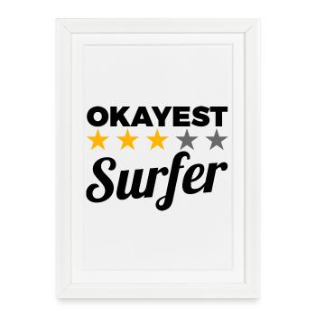 Average surfer - Framed poster (27 × 37 cm) - white - Front