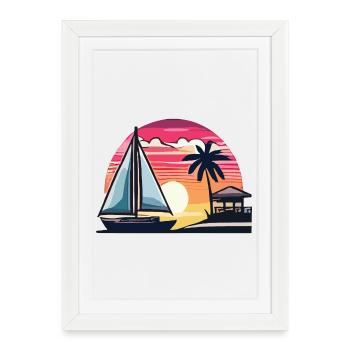 Été - Affiche encadrée (27 × 37 cm) - blanc - Devant