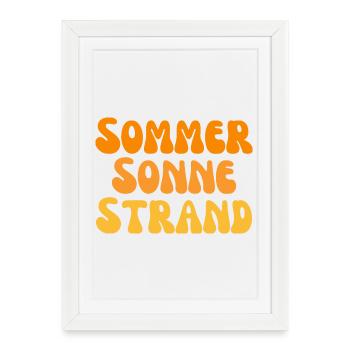 Nectarine de plage de soleil d’été - Affiche encadrée (27 × 37 cm) - blanc - Devant