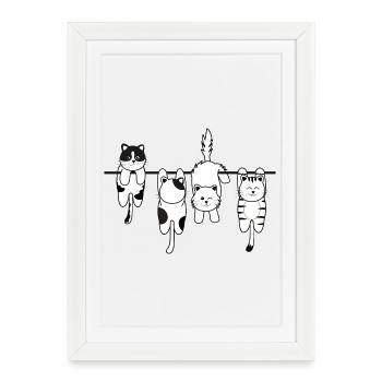 Laundry cat - Framed poster (27 × 37 cm) - white - Front