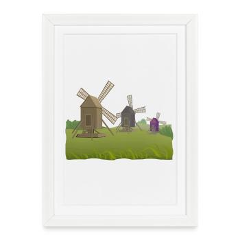 Windmills - Framed poster (27 × 37 cm) - white - Front