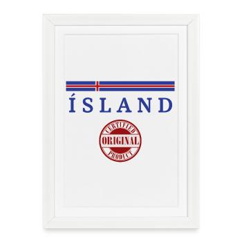 Flag of Iceland, Icelandic pride - Framed poster (27 × 37 cm) - white - Front