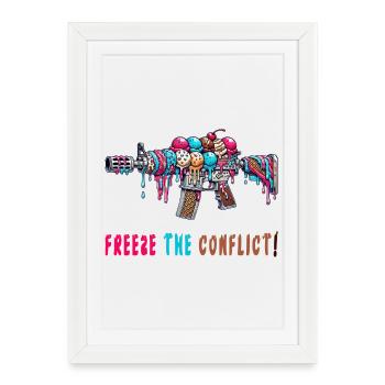 Conflict freeze ice cream - Framed poster (27 × 37 cm) - white - Front