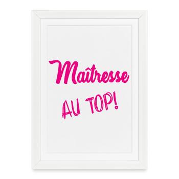 MAÎTRESSE. MERCI. MERCI MAÎTRESSE - Affiche encadrée (27 × 37 cm) - blanc - Devant