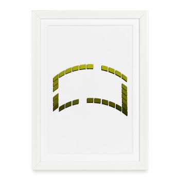 Équerres de cadre dégradées vertes dégradées - Affiche encadrée (27 × 37 cm) - blanc - Devant