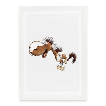 Laughing Horse Snail Horse Lover - Framed poster (27 × 37 cm) - white - Front