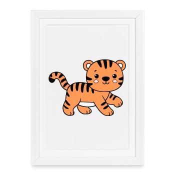 Tiger - Framed poster (27 × 37 cm) - white - Front