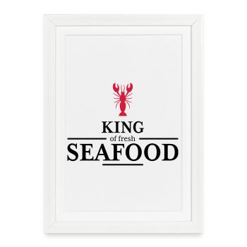roi des fruits de mer - Affiche encadrée (27 × 37 cm) - blanc - Devant