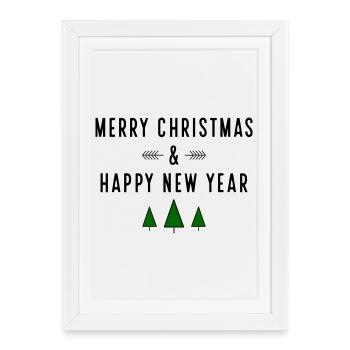 Joyeux Noël - Affiche encadrée (27 × 37 cm) - blanc - Devant