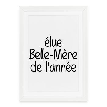 élue belle-mère de l'année - Affiche encadrée (27 × 37 cm) - blanc - Devant