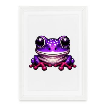 Grenouille - Affiche encadrée (27 × 37 cm) - blanc - Devant