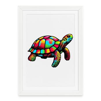 Tortue - Affiche encadrée (27 × 37 cm) - blanc - Devant
