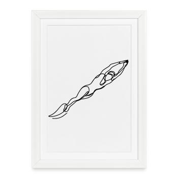 Swimmer Sketch - Framed poster (27 × 37 cm) - white - Front