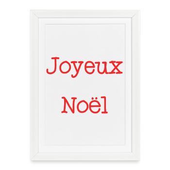 NOËL. MERRY CHRISTMAS. SAPIN. BONNE ANNEE - Affiche encadrée (27 × 37 cm) - blanc - Devant
